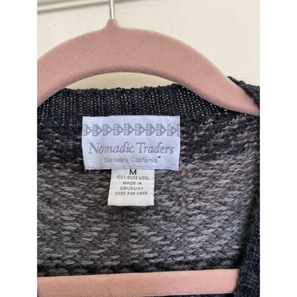 Vtg Nomadic Traders Unisex Size M 100% Wool Nordic Sweater Arctic Pullover - Picture 3 of 9